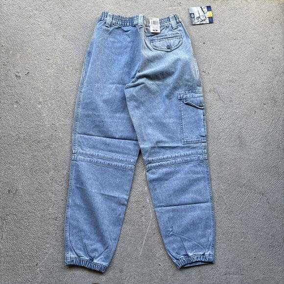 Deadstock 90s Dockers Jeans Mens 28x30 Pleated Denim Levis Cargo Tapered Vintage - Picture 6 of 13